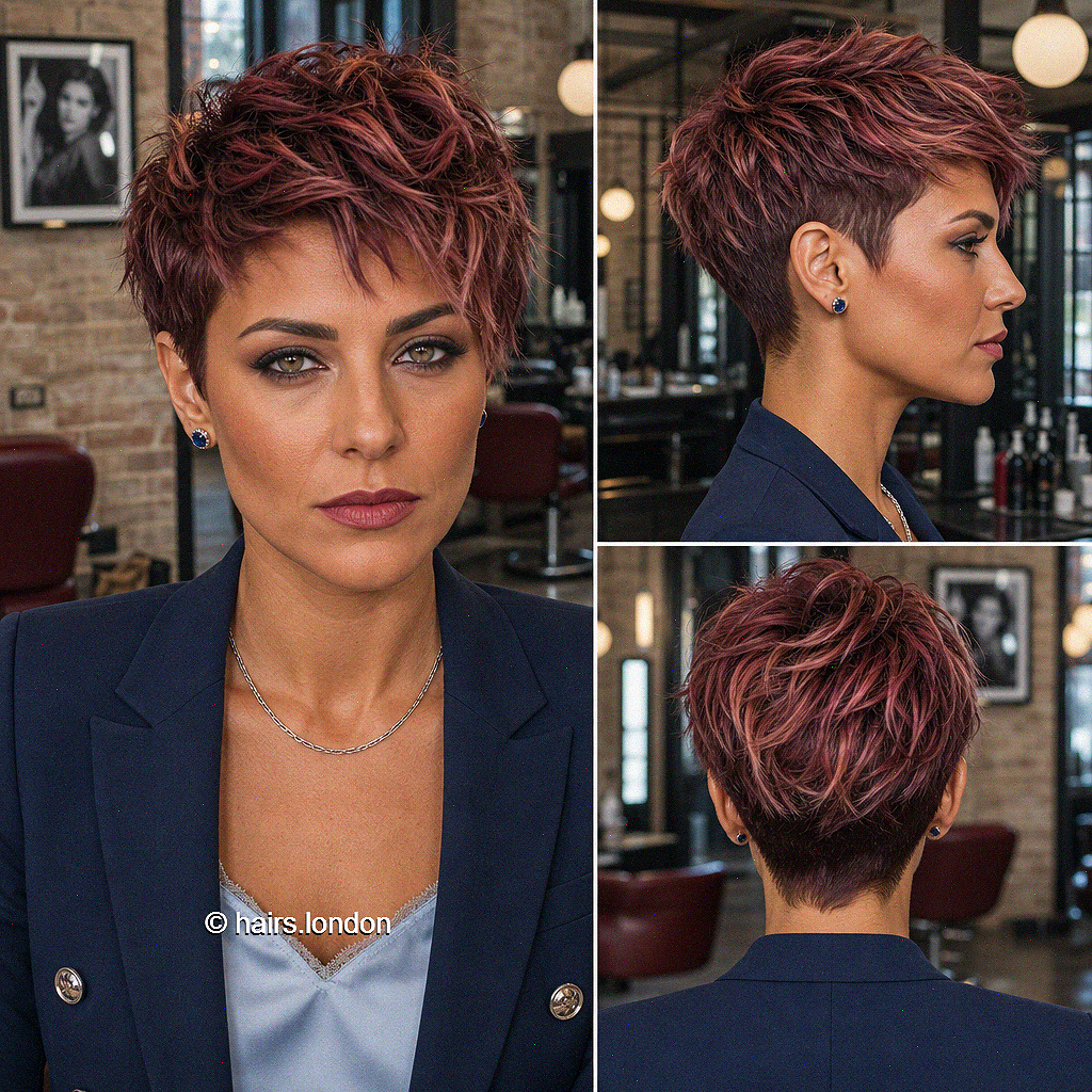 47 Stunning Pixie Haircuts for Fall 2026 That Redefine Short Hair Mulled Cherry Burgundy Hair