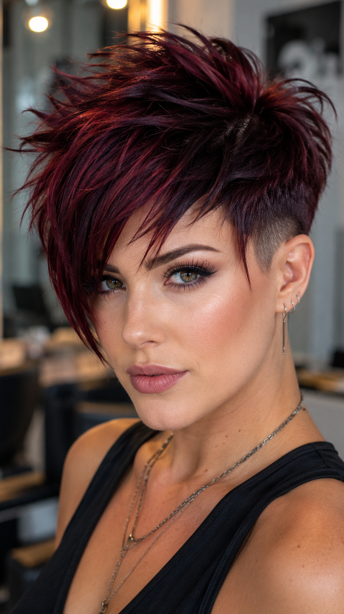 Midnight Merlot Pixie Hair