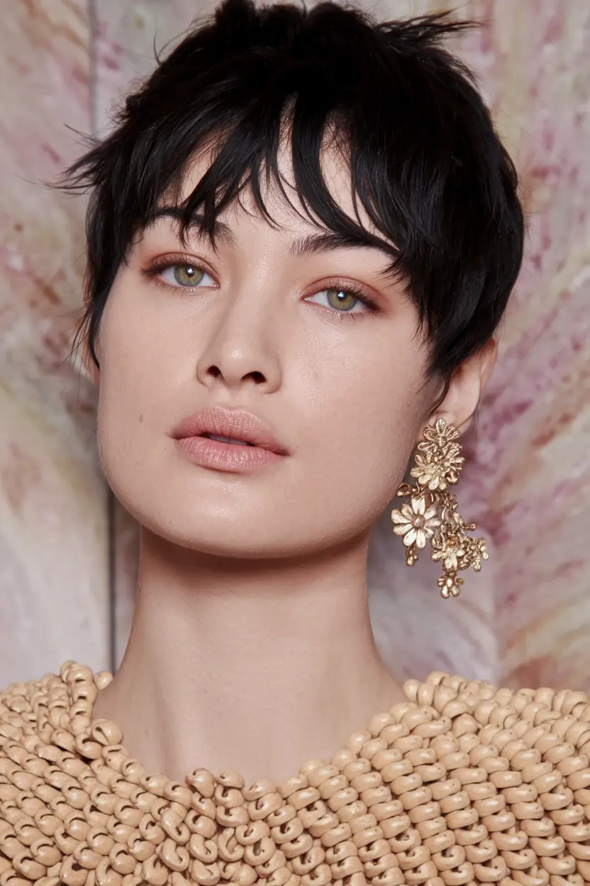 8. Textured Baby Bang Pixie with Volume