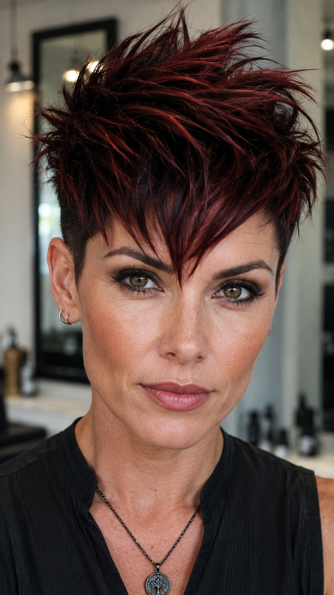 Garnet Crimson Rebel Pixie Hair