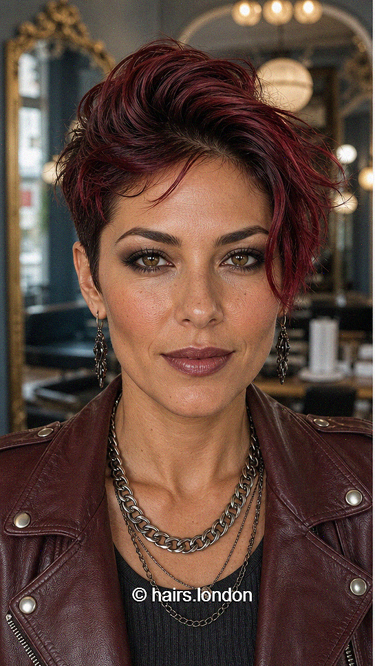 Chic Long Pixie Cuts for a Fresh Look Black Cherry Merlot Hair
