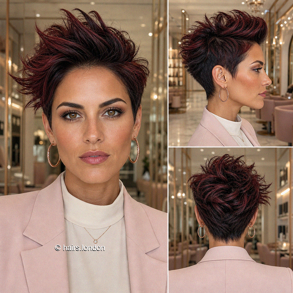 Chic Long Pixie Cuts for a Fresh Look Black Cherry Merlot Hair