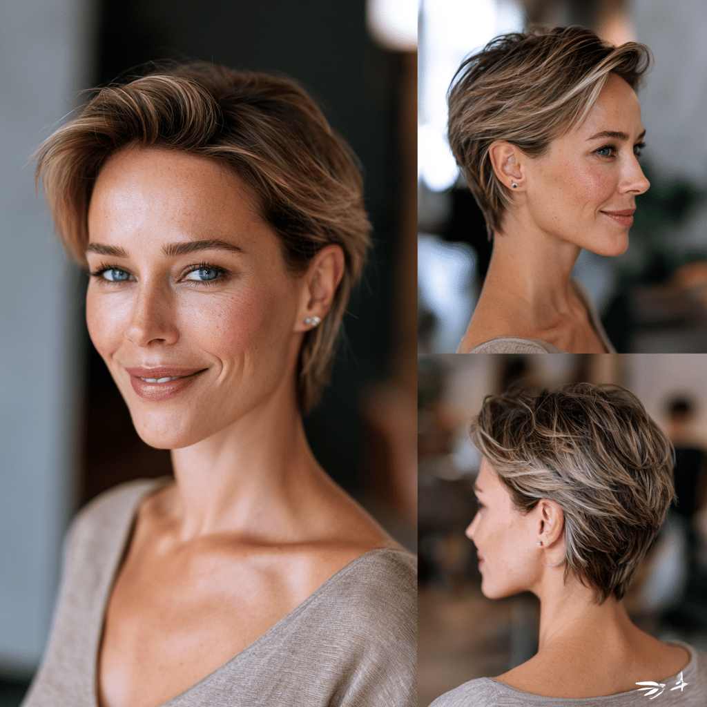 Espresso Beige Pixie Hair