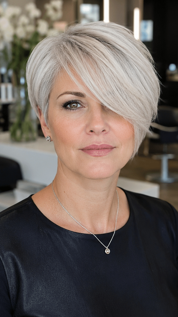 Arctic Silver Blonde Pixie Hair
