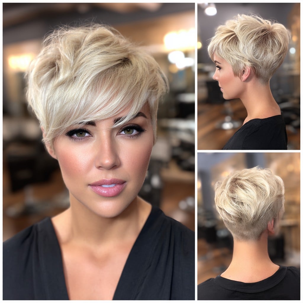 Creamy Vanilla Blonde Pixie Hair