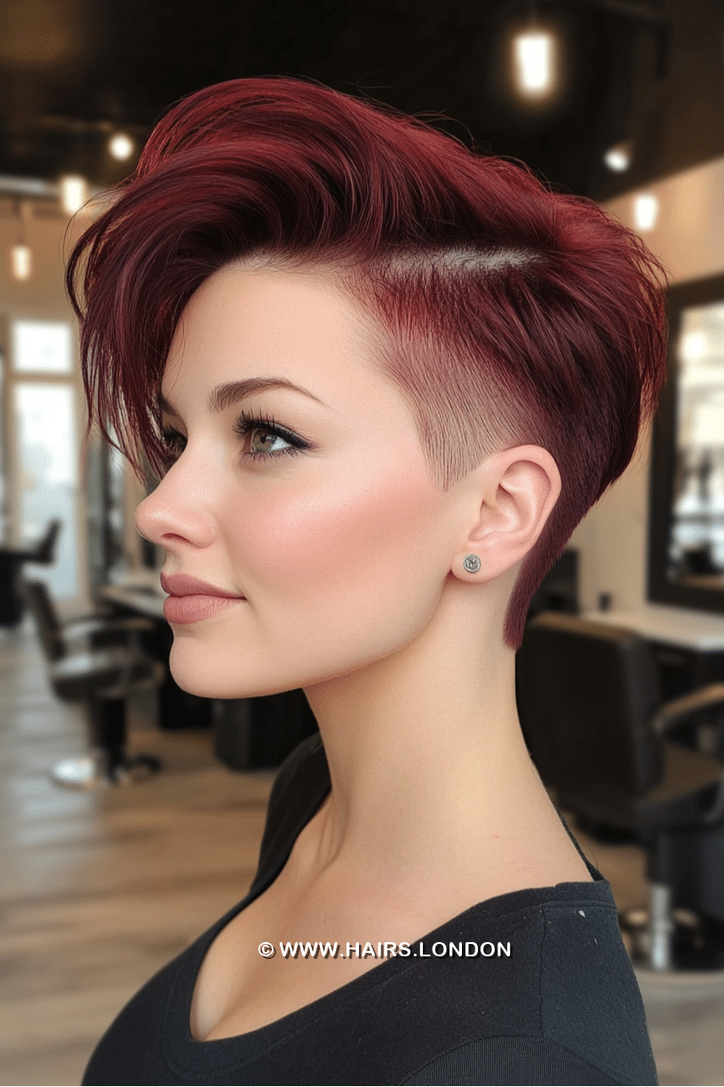 Deep Burgundy Wine Pixie Hair