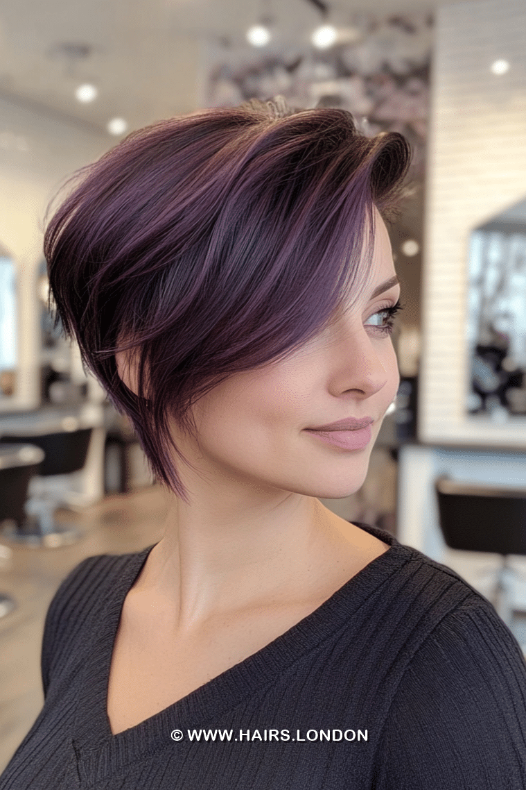 Deep Plum Purple Hair