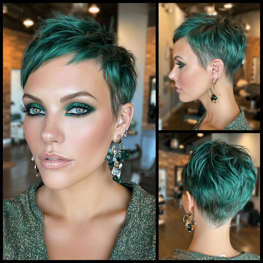 Emerald Teal Green Hair