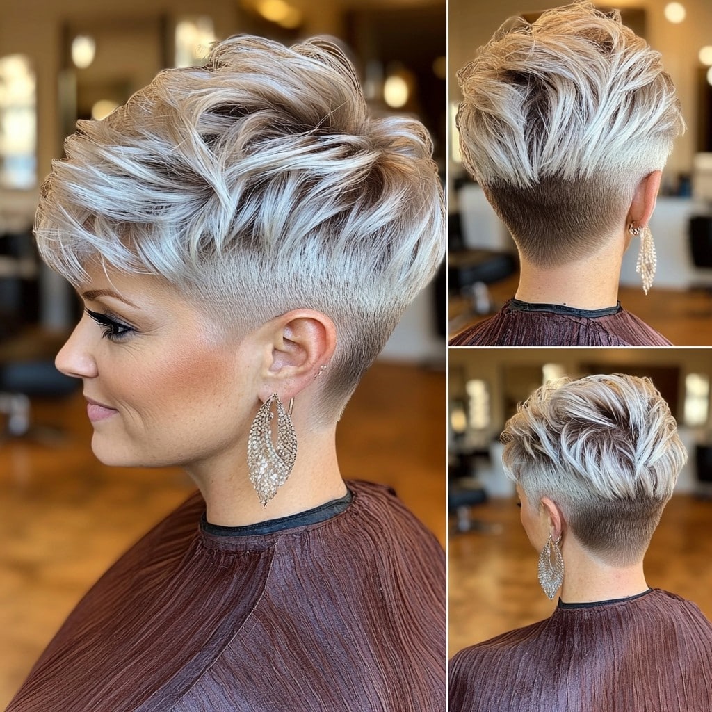 Icy Silver Blonde Pixie Hair