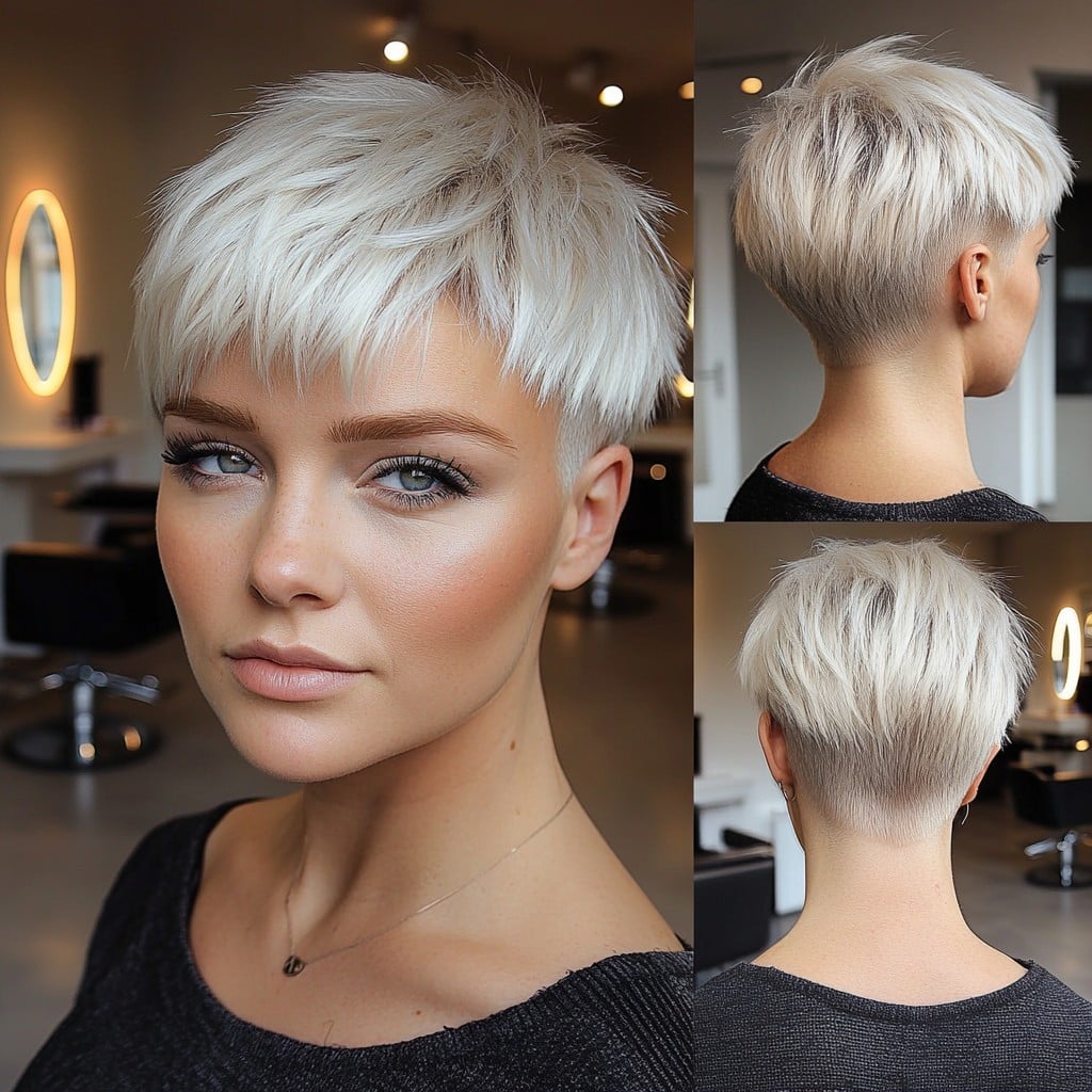 Snowy Ice Blonde Pixie Hair