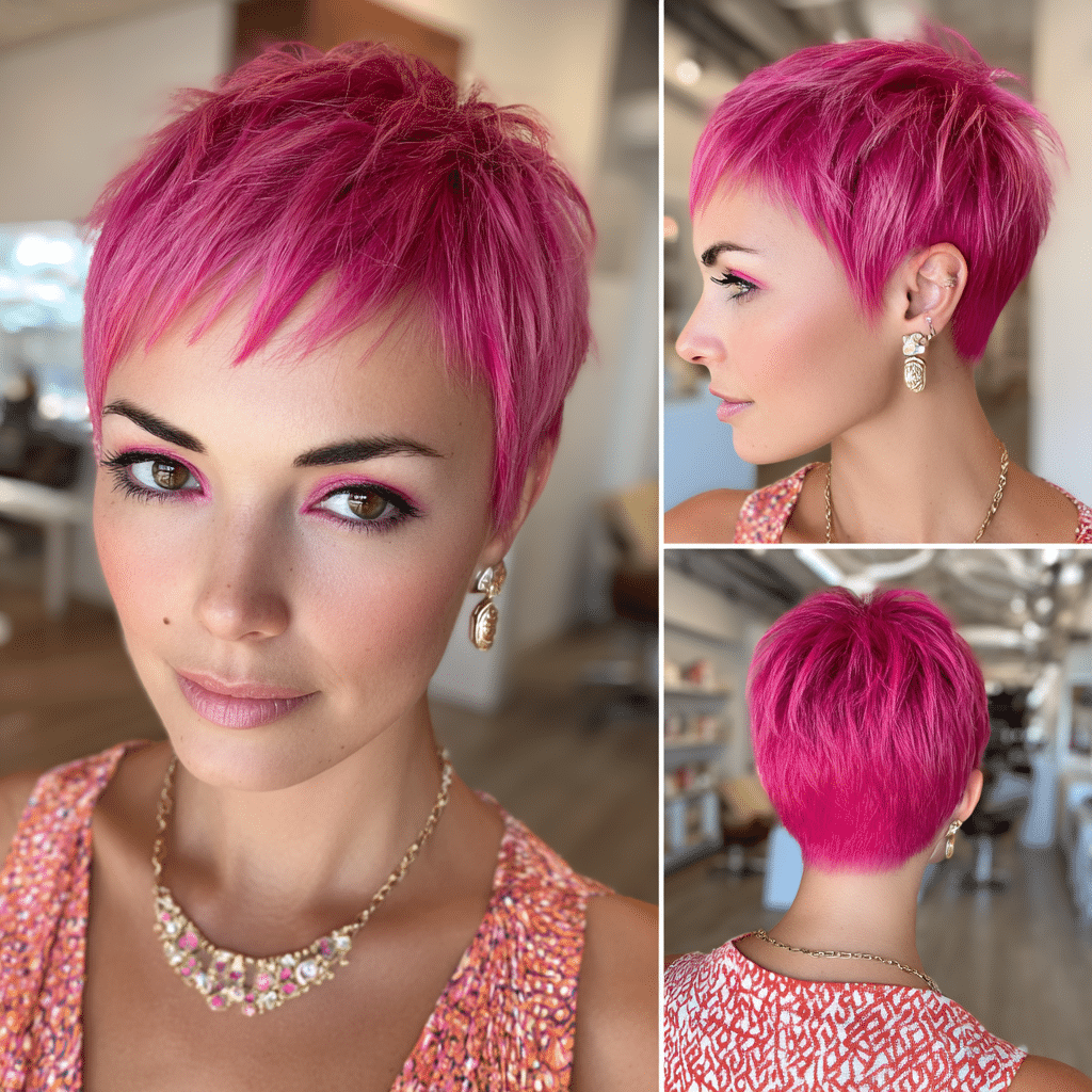 Vibrant Fuchsia Pink Hair