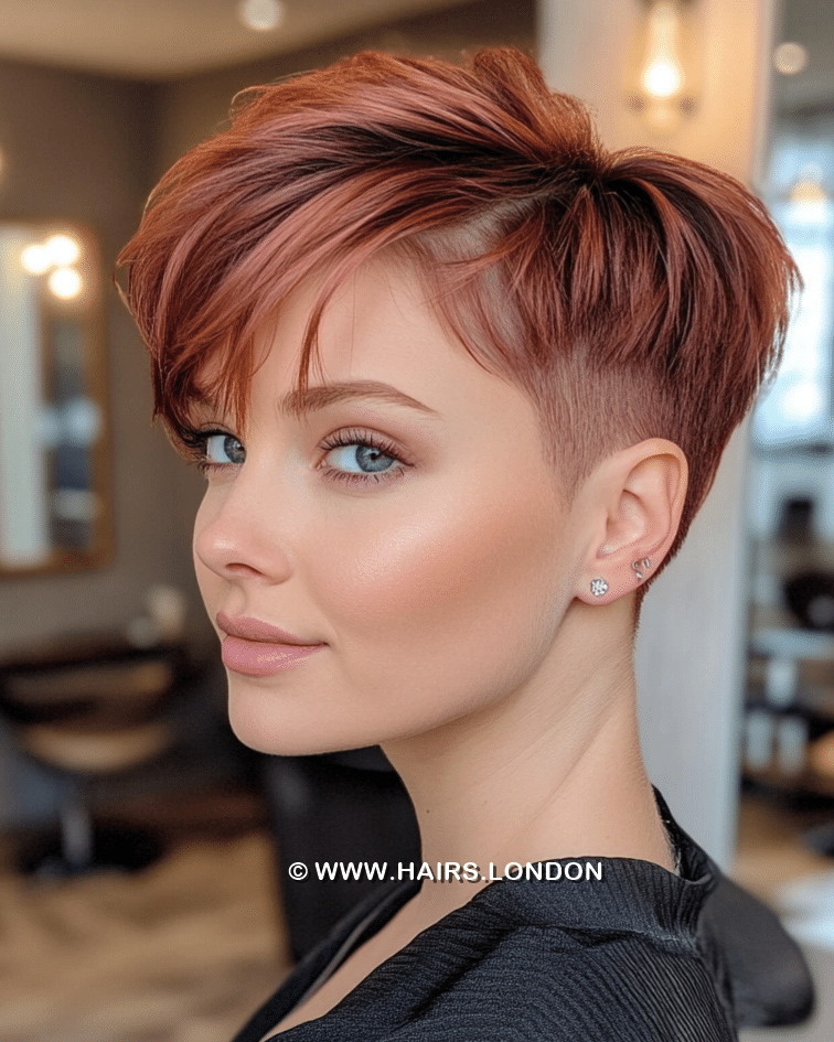 Warm Copper Auburn Pixie Hair