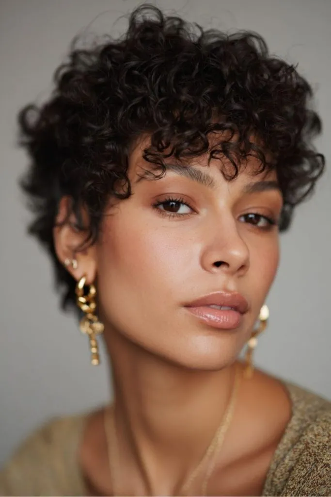 Curly Classic Long Pixie Cut
