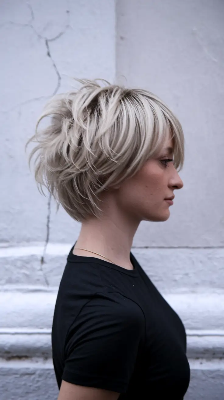 Dark Voluminous Pixie with Retro Edge