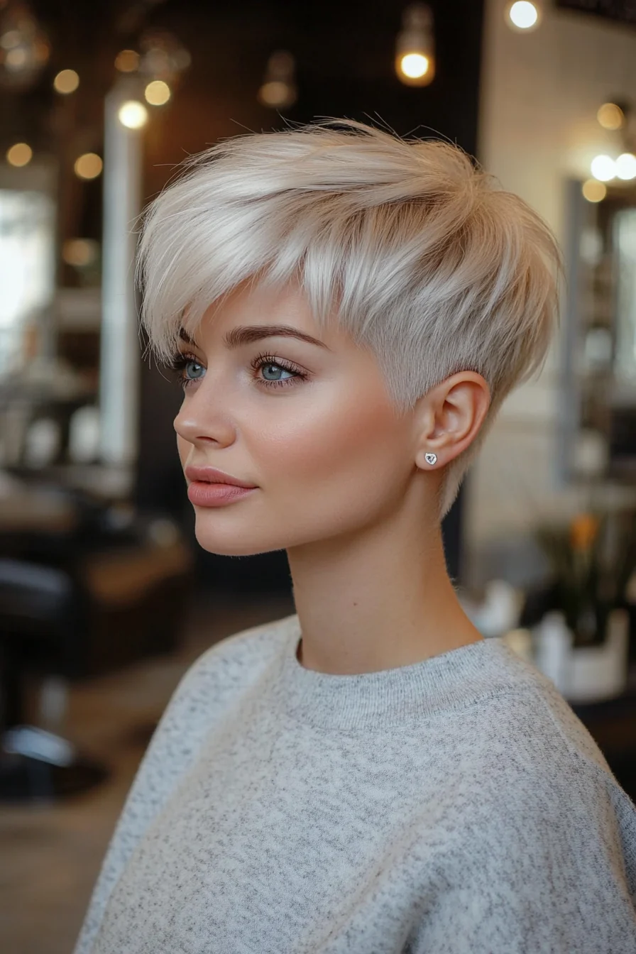 Disconnected Undercut Pixie in Ice Blonde