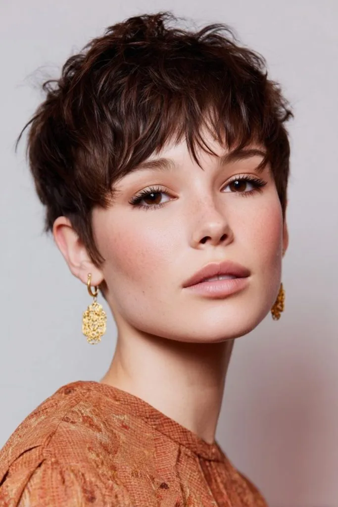Feathered Bangs Choppy Pixie