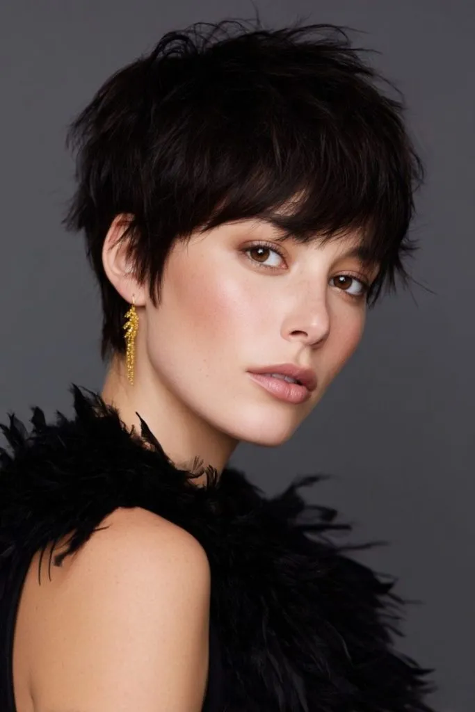 Feathered Texture Long Pixie