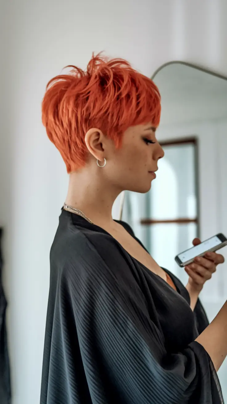 Fiery Red Buzz Cut with Soft Edges