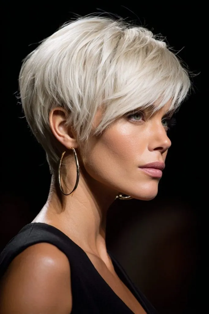 Layered Blonde Feminine Pixie