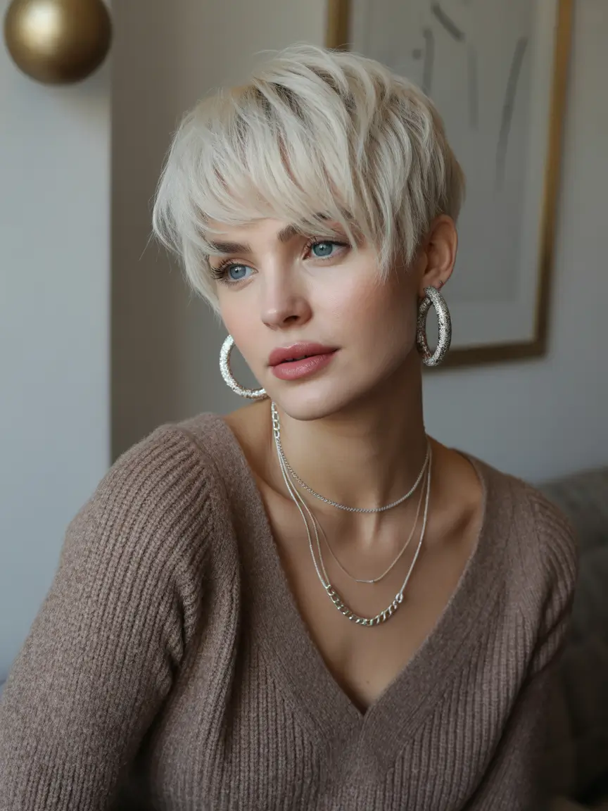 Layered Vanilla Pixie with a Cozy Edge
