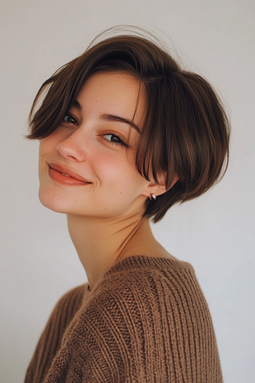Modern French Pixie Bob in Espresso Brown