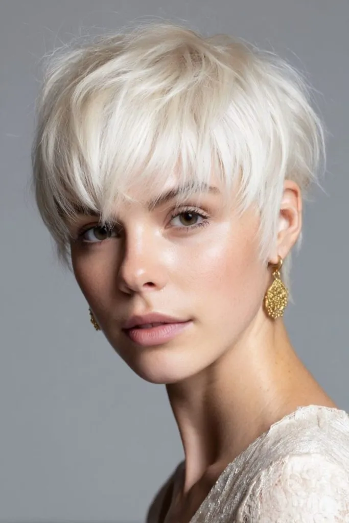 Pearl Blonde Choppy Pixie Bob