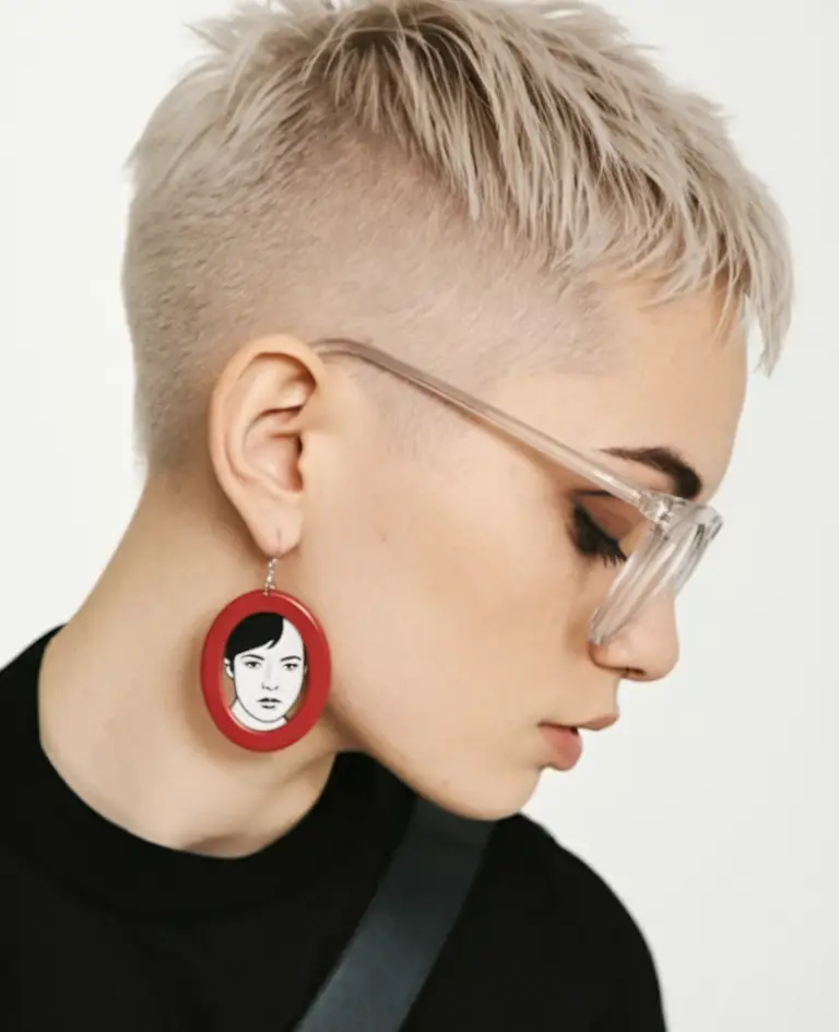 Platinum Blonde Buzz Cut with a Stylish Fade