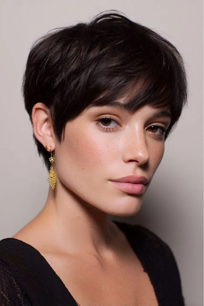 Side Bangs Tapered Textured Pixie