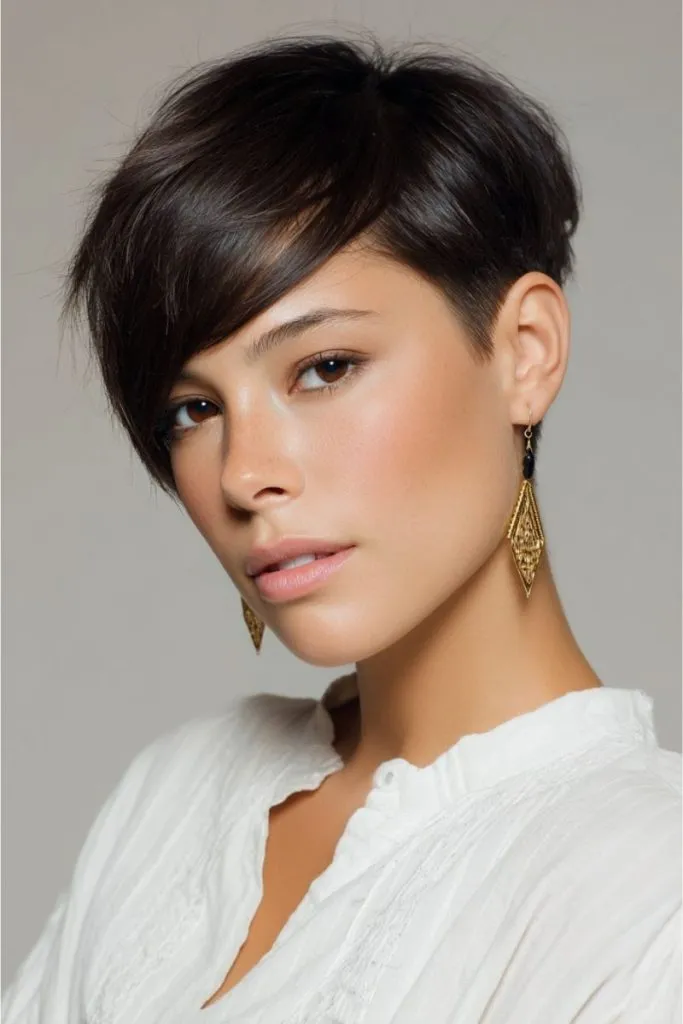 Side Sweep Long Edgy Pixie