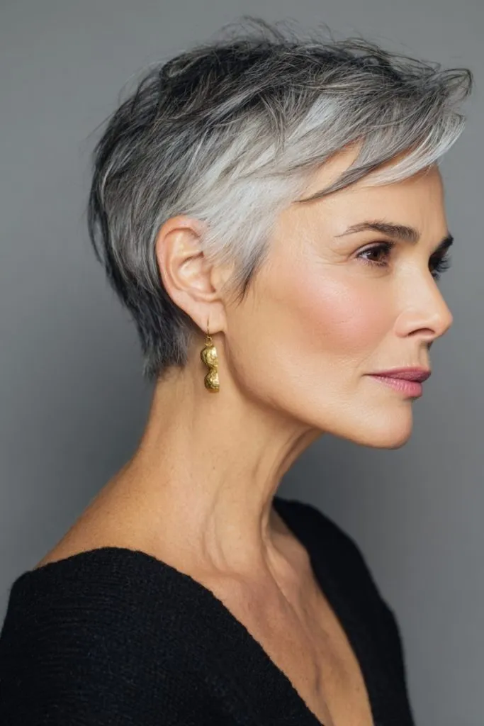 Silver Choppy Tapered Pixie