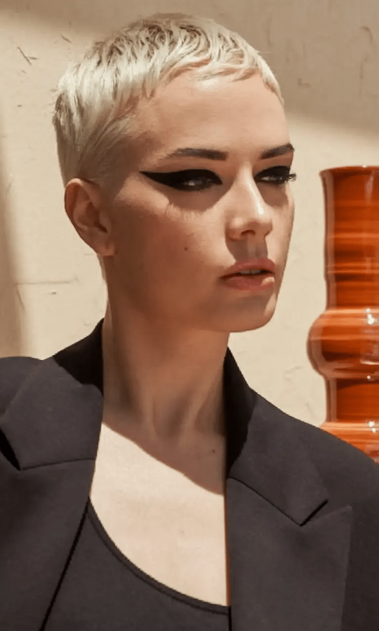 Soft Ash Pixie Bob with Layered Bangs