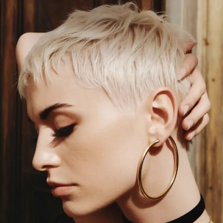 Soft Blonde Buzz Cut with Undercut