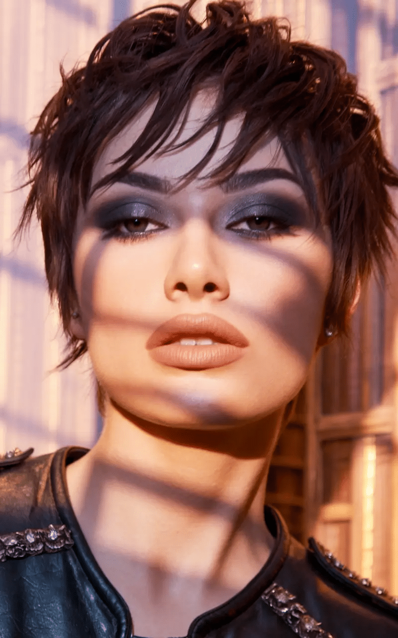 Soft Brunette Pixie with Volume