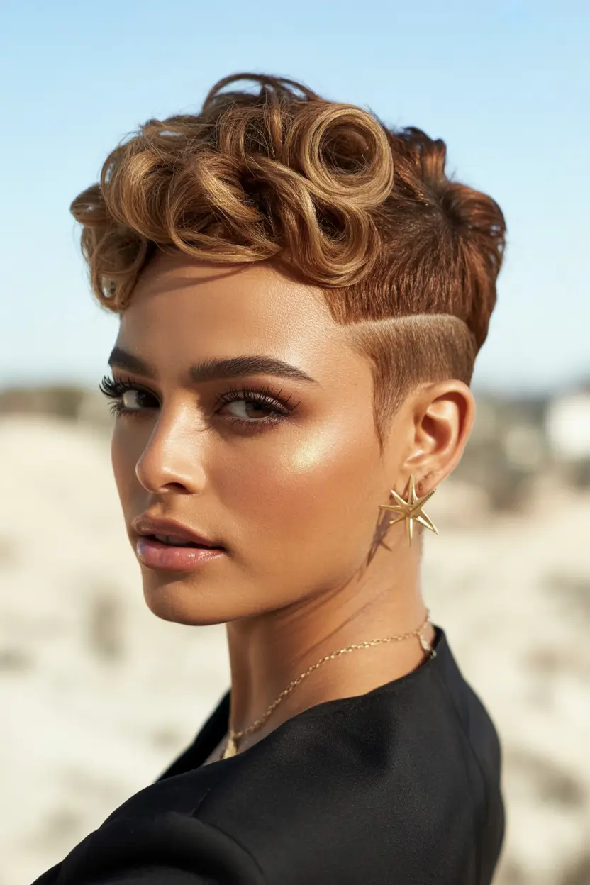 Warm Mocha Glam Pixie