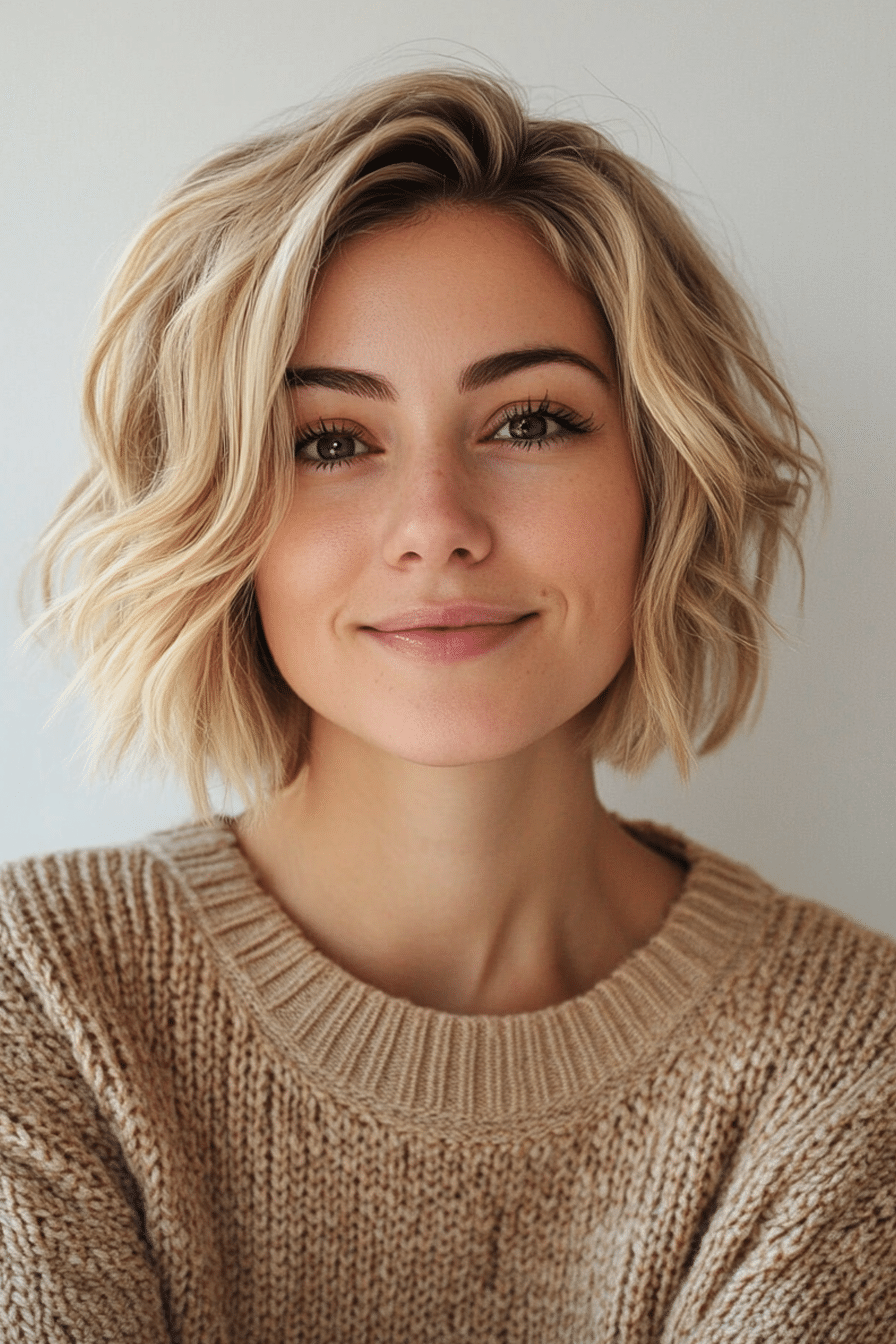 Wavy Pixie Bob in Buttery Blonde