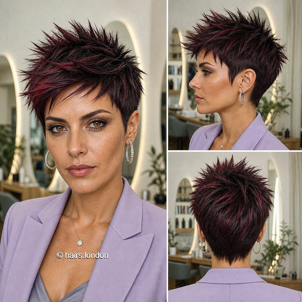 Aubergine Spiky Pixie