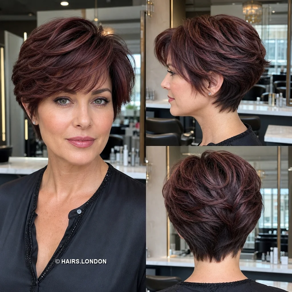 20 Edgy Pixie Haircuts with Spiky Texture, Tapers and Bold Color Auburn Feathered Pixie