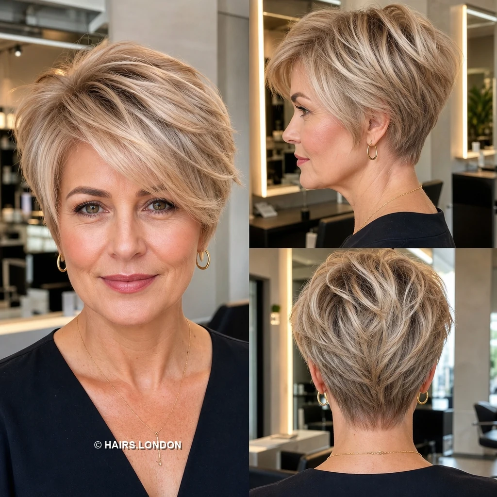 20 Bold Undercut Pixie Haircuts with Texture and Color Beige Layered Pixie