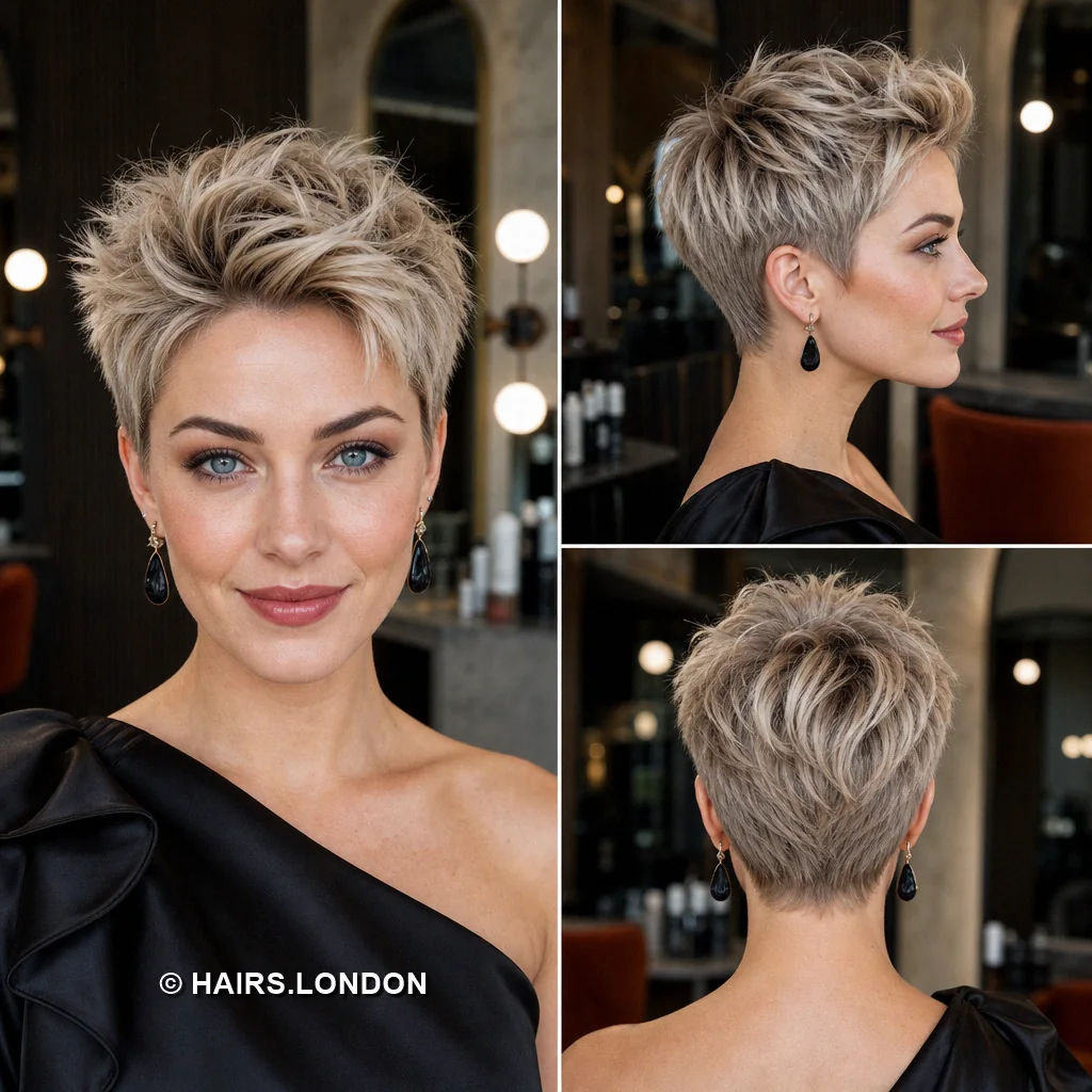 Beige Sculpted Pixie