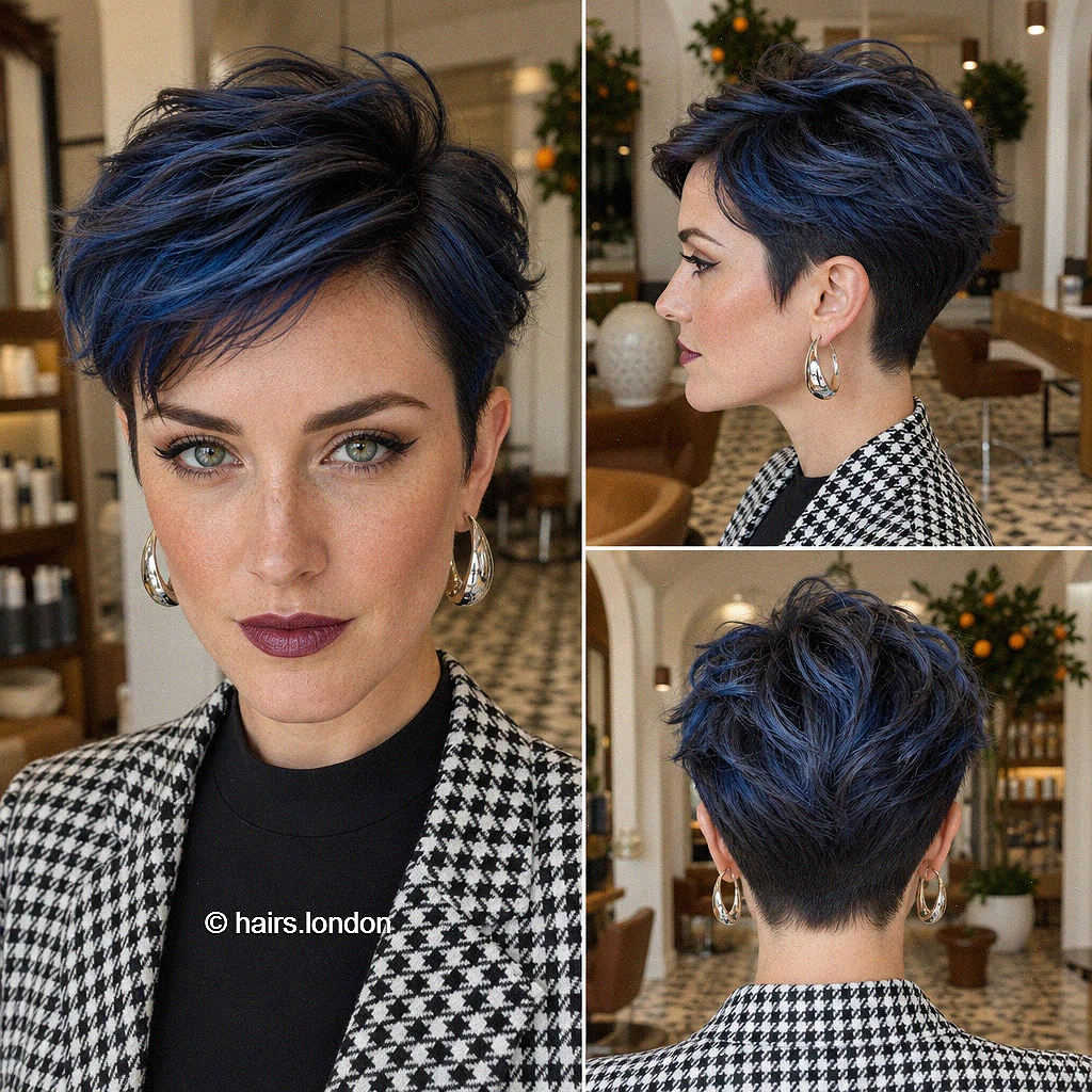 Blue Swept Pixie