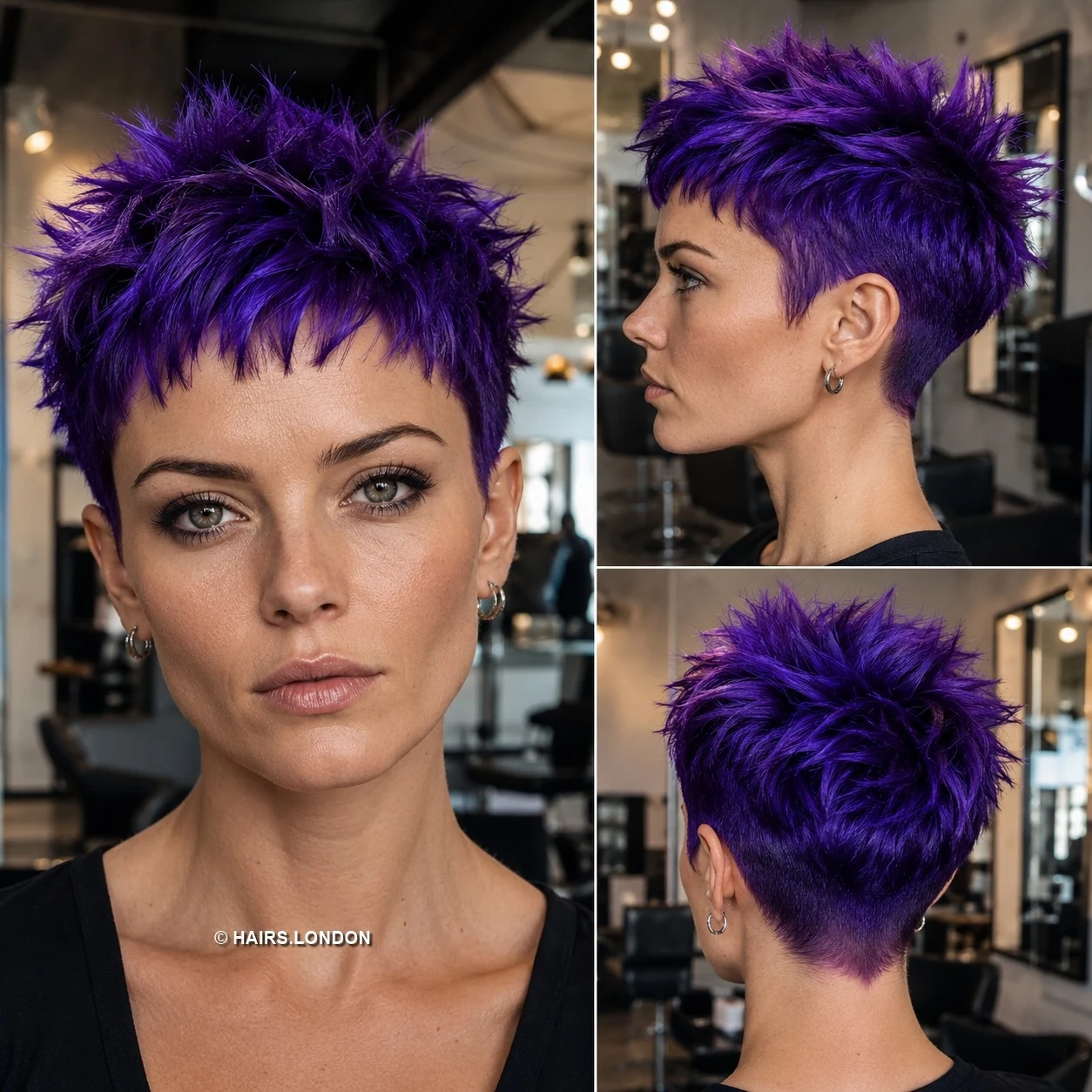 20 Textured Pixie Haircuts with Bold Color and Modern Shape Brunette Spiky Pixie
