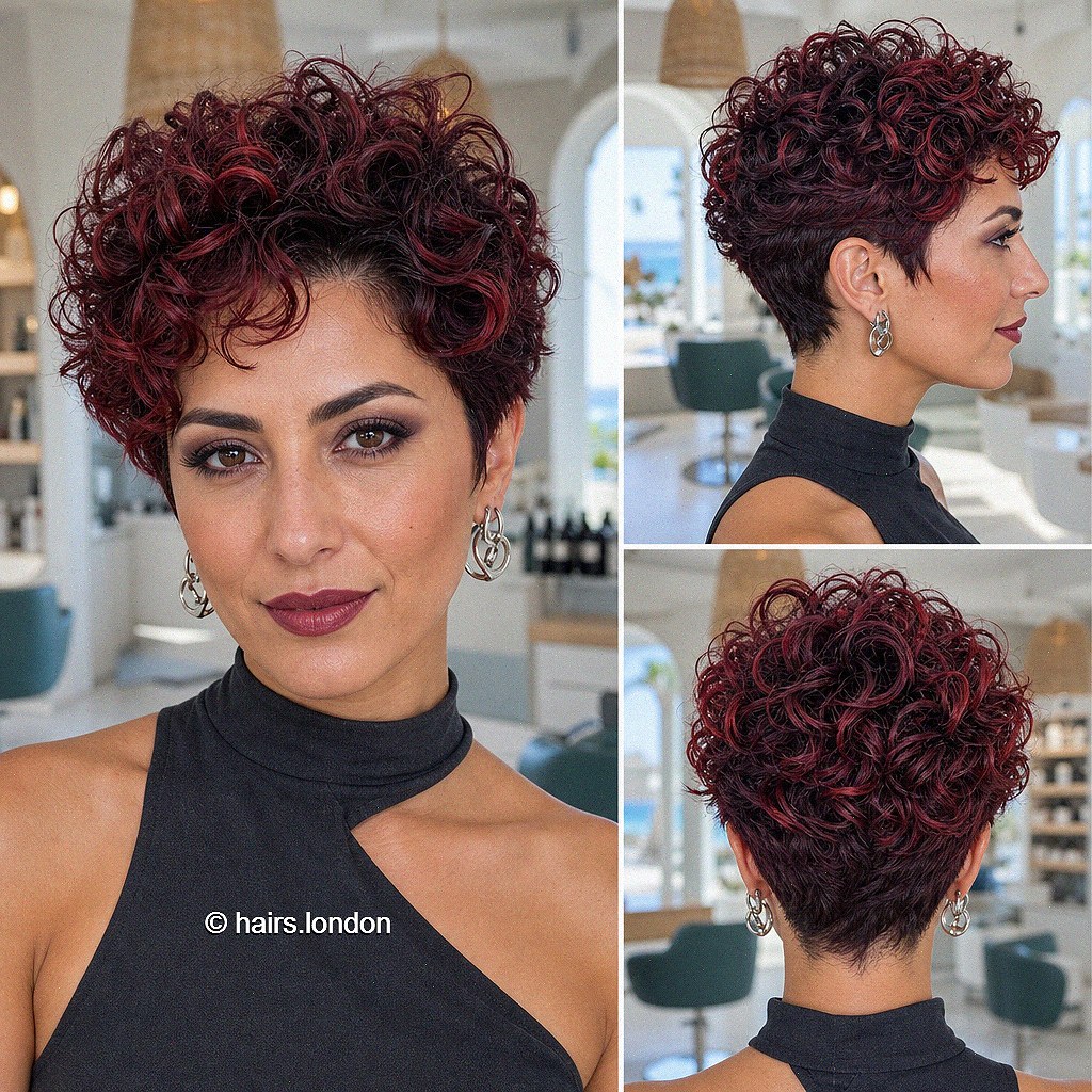 Burgundy Ringlet Pixie