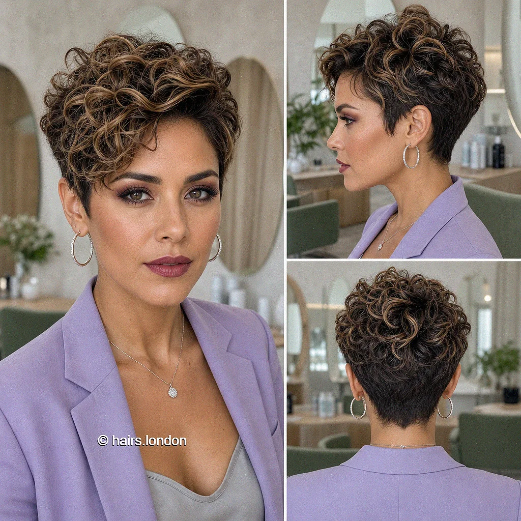 Caramel Curly Pixie