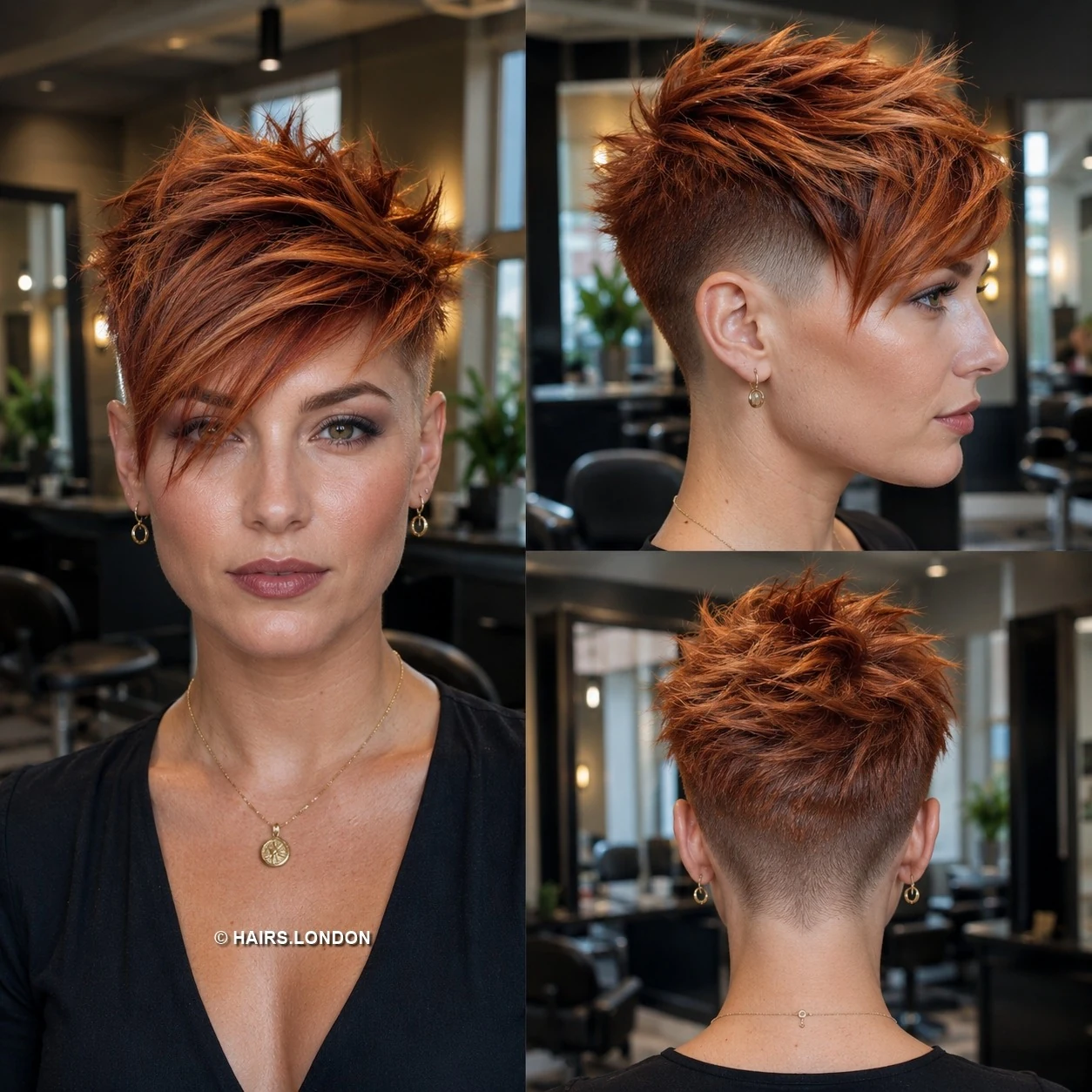 20 Textured Pixie Cuts with Bold Color, Swept Fringes and Crown Lift Copper Spiky Pixie