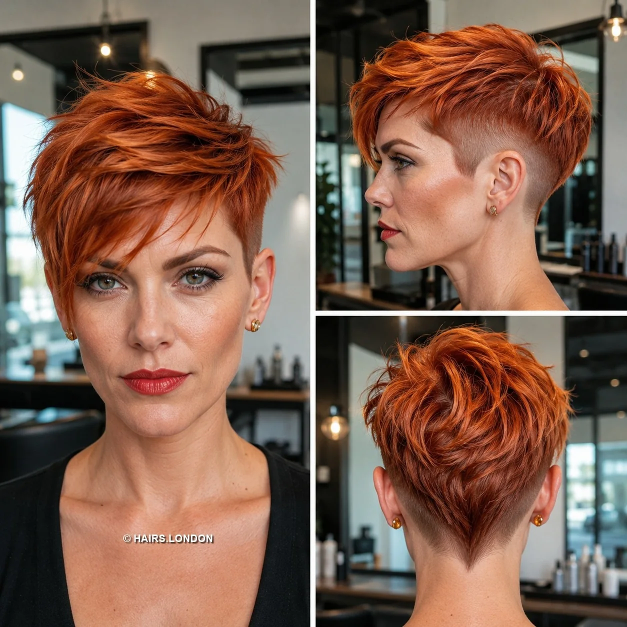 20 Edgy Pixie Haircuts with Spiky Texture, Tapers and Bold Color Copper Swept Pixie