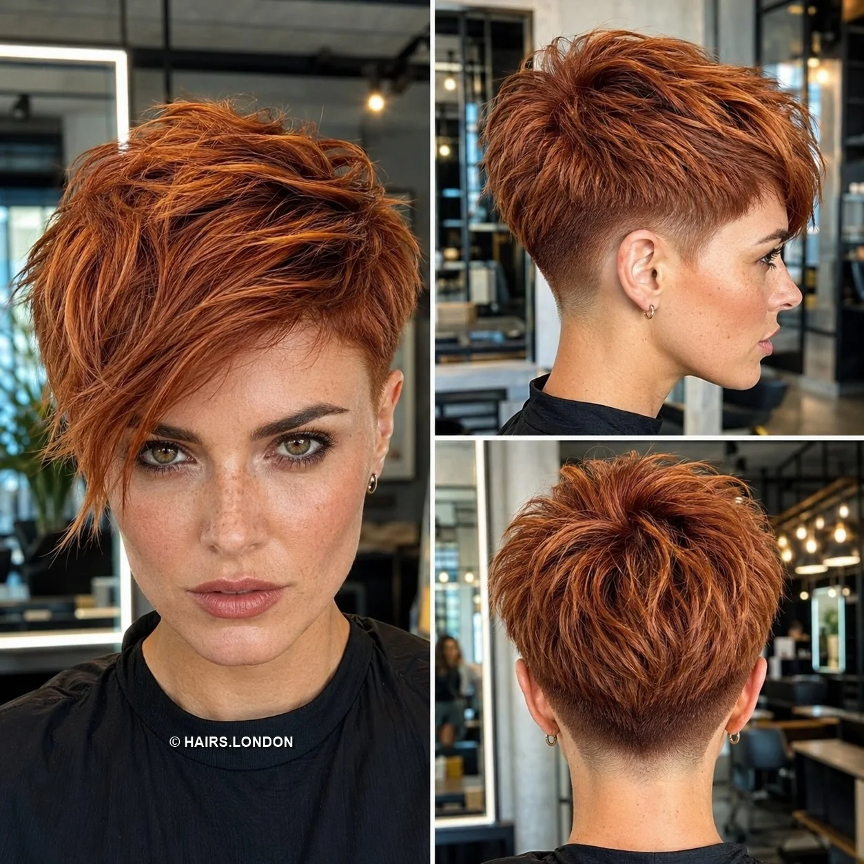20 Sculpted Pixie Haircuts with Swept Fringes, Spikes and Dimensional Color Copper Tousled Pixie