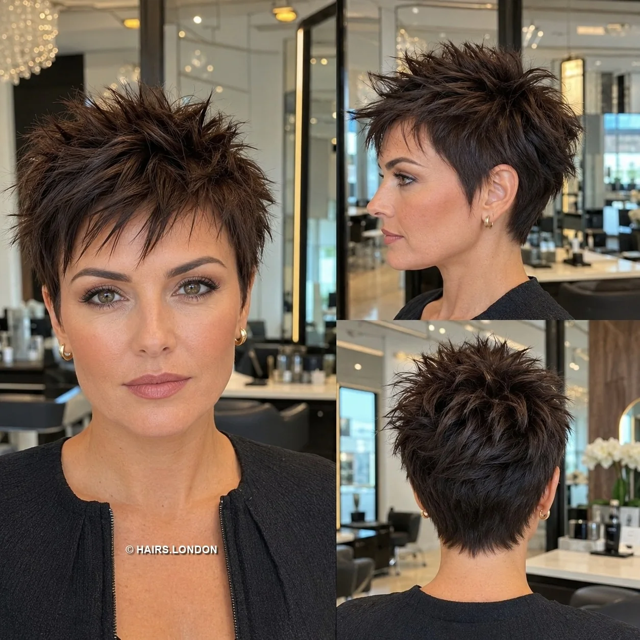 20 Edgy Pixie Haircuts with Spiky Texture, Tapers and Bold Color Espresso Spiky Pixie
