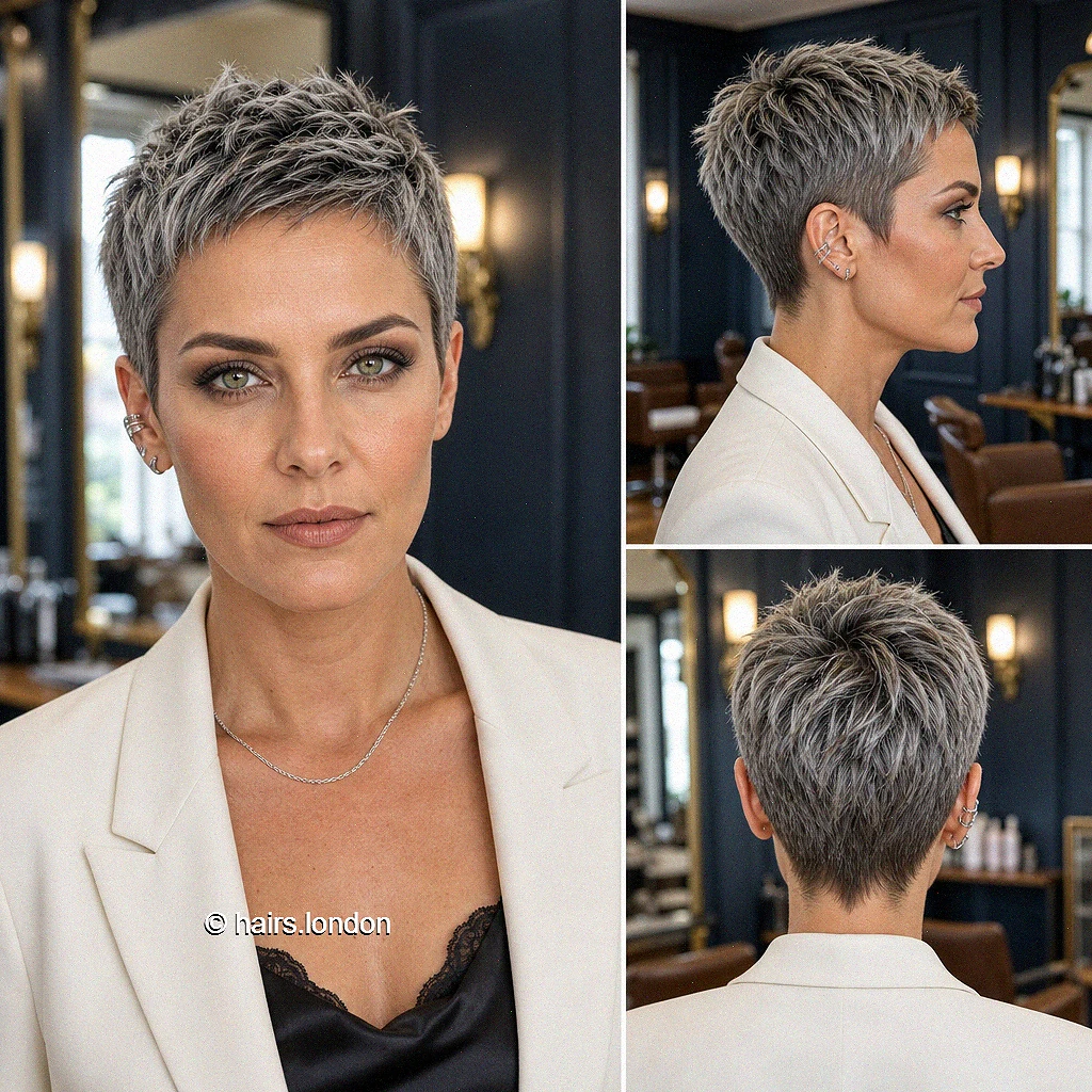 Gray Cropped Pixie