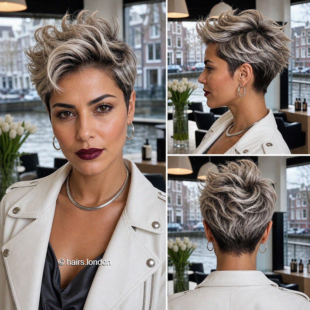Greige Wavy Pixie