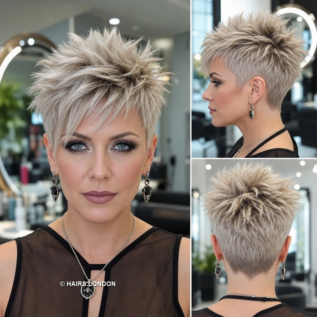 20 Bold Pixie Haircuts with Spiky Texture, Rich Color and Volume Icy Blonde Pixie